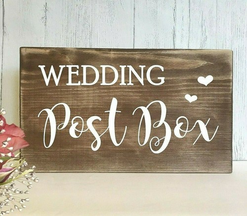 Wedding sign rustic post - post, box