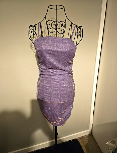 Divided purple glitter ruched - divided,