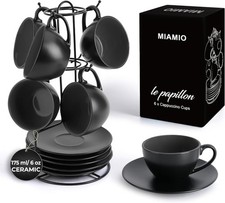 MIAMIO - Set of 6, Ceramic Stackable Cappuccino Cups Set / 175 ml Cappuccino Mu
