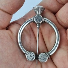 Vintage Scottish White Metal Kilt Pin Unmarked 4.4cm Wide