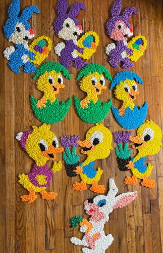 Vtg melted popcorn easter - vtg,