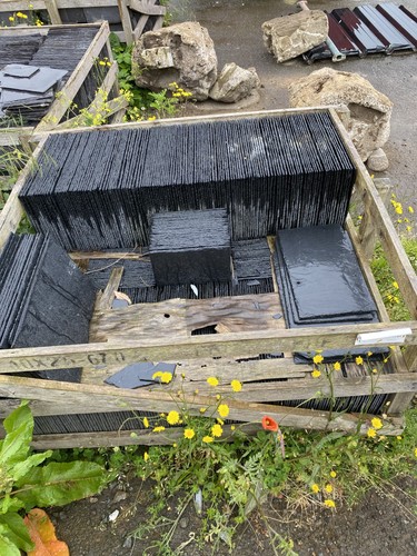 Black spanish roofing slate - black,
