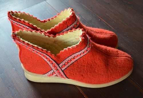 Vintage felt shoes boho - felt,