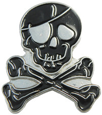 Skull crossbones pin badge - skull,