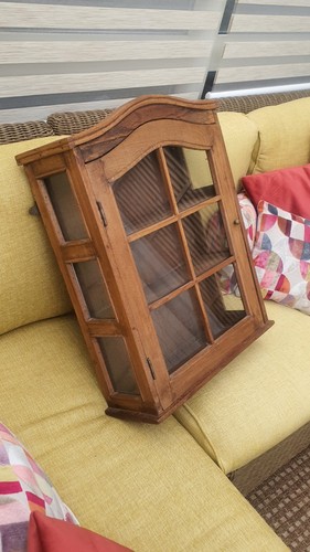 Vintage solid oak - solid, glass