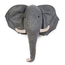 Elephant Head Wall Decor for Safari Nursery Rooms - Stuffed Animal wall Mounted