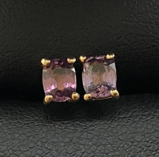 9CT yellow Gold Natural Alexandrite Studs