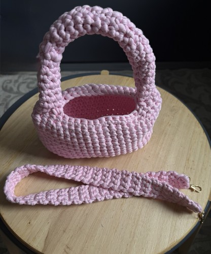 Pink bubble crochet bag - pink,