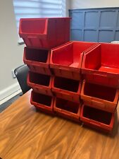 Barton size 5 plastic stacking bins, red x 10