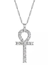 Silver Ancient Egyptian Ankh Cross Symbol Necklace Pendant Gifts  Free Gift Bag