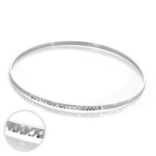 Sterling Silver Diamond Cut 66mm Stacking Bangle Adult Bangles