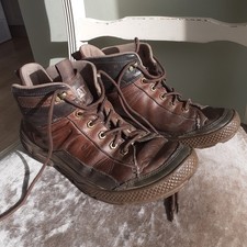 Mens Caterpillar Casual Ankle Boots Size UK 9 Brown Leather