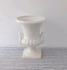 Neo-Classical White Grecian Style Urn Mantel Vase Country House Vintage Charm
