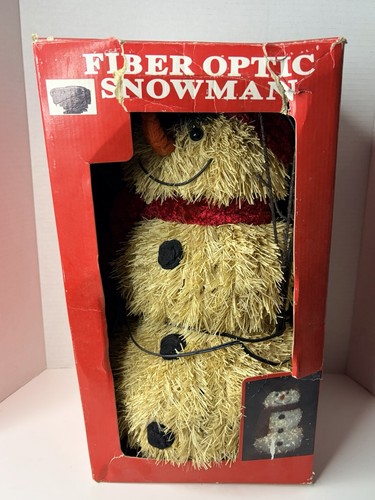 Vintage fiber optic snowman - vintage,