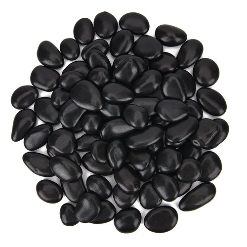 1lb black polished stones - black,
