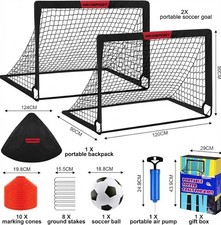 Kids Football Goals for Garden Set – 2 x 4ft x 3ft Portable Football Goals