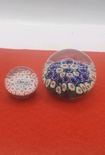 2 x Milifiori Art Glass Paperweights Rf#E14
