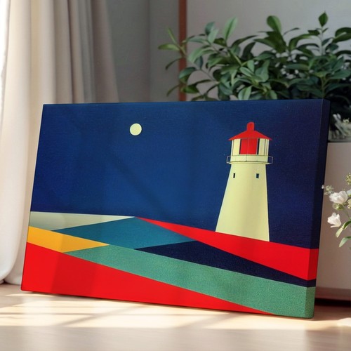 Lighthouse abstract art canvas - abstract,