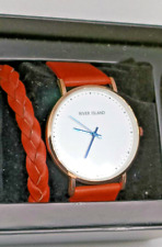 RIVER ISLAND Brown Strap Watch with Matching Bracelet - VGC & Working