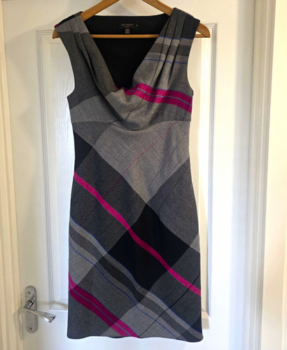 Ted baker grey check - grey, cowl-neck