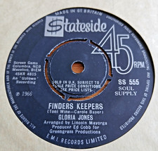 Gloria Jones   :   Finders Keepers  -  UK Stateside   -  60's Northern Soul 45