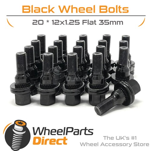 Wheel bolts black - bolts, (20)