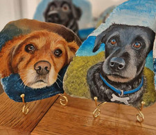 PET PORTRAIT  on Stone Hand