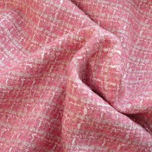 Wool poly mohair tweed - &,