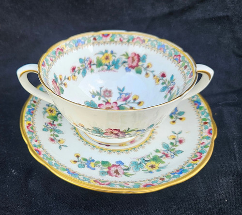 Coalport ming rose soup cup - rose.,