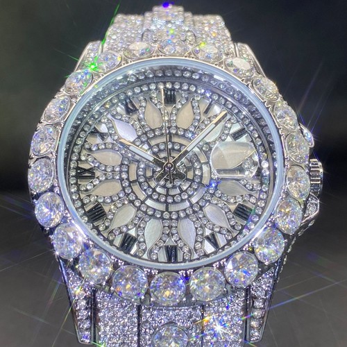 Men iced out bling - iced, watch