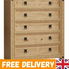 Stylish Solid Pine 5-Drawer