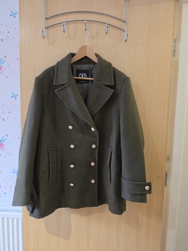 Zara women khaki coat size - zara, women's