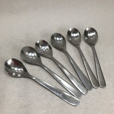 6x Vintage BRITISH AIRWAYS Tea / Coffee Spoons - Stainless Steel 10.5cm Retro
