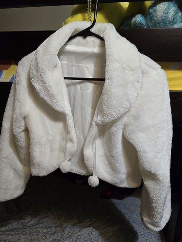 White faux fur bridal - white, bolero