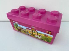LEGO Pink Storage Toy Box 14" Rectangular Classic 8 Brick EMPTY