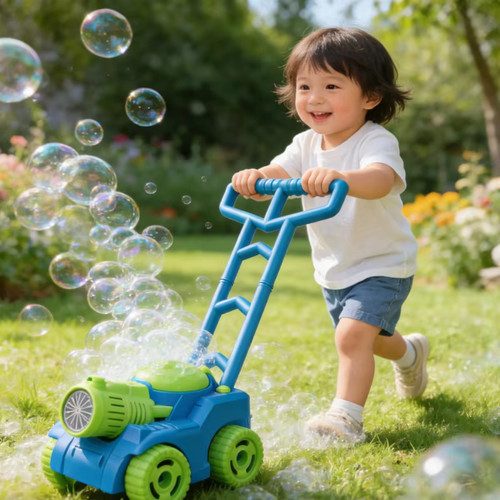 Kids lawn mower bubble blowing - lawn,