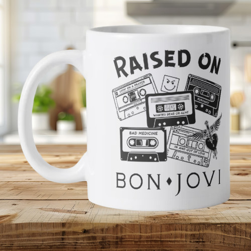 Raised bon jovi mug retro - on,