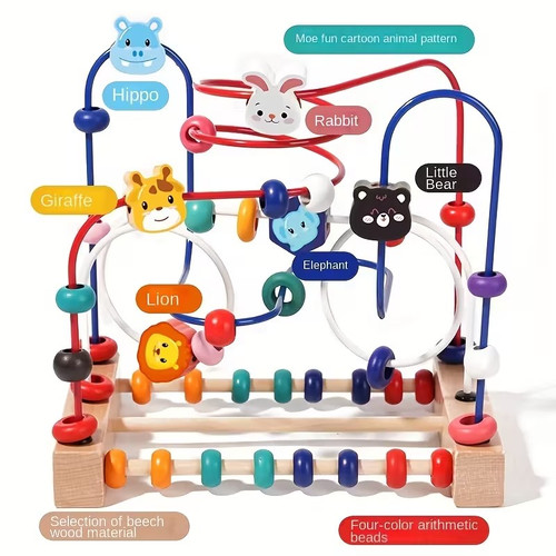 Montessori wooden toy bead - montessori,