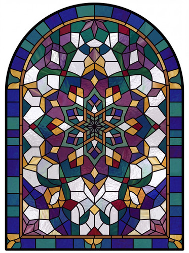 Patterned stained glass window - patterned,
