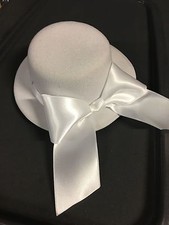  White mini top hat fascinator millinery burlesque wedding hen party fancy dress