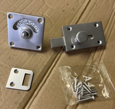 Vintage Toilet Cubicle door Engaged Vacant Alloy  Twist Lock Unused NOS  (CC411)