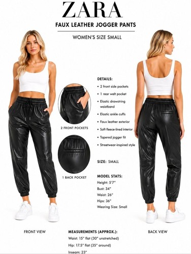 Zara faux leather jogger - zara,