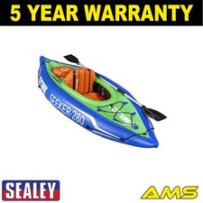 Sealey Dellonda Inflatable 1-Person Kayak Kit Pump Carry Bag Oar Blue/Green