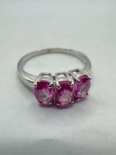 9ct White Gold Hot Pink
