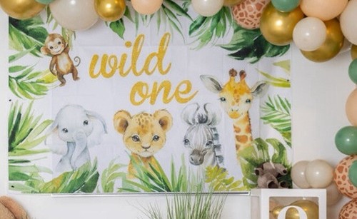 Party decor wild one animalll - decor,