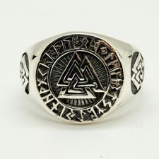 Odin 925 silver ring Viking Valknut Rune Norse Nordic Thor Celtic Knotwork Pagan