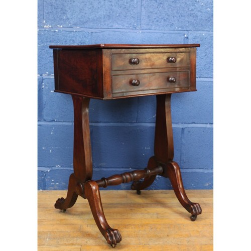 Regency mahogany workbox - regency, or