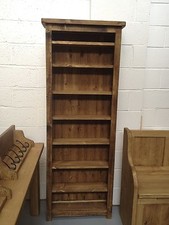 Rustic Pine Tall Bookcase with
