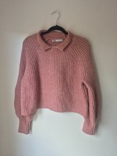 Zara pink chunky knit cropped - zara,