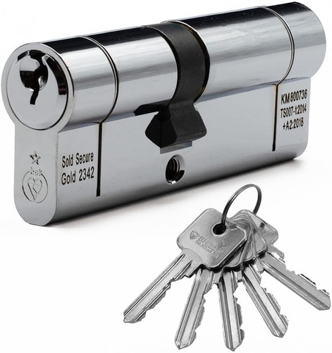 Euro cylinder door lock - door, chrome